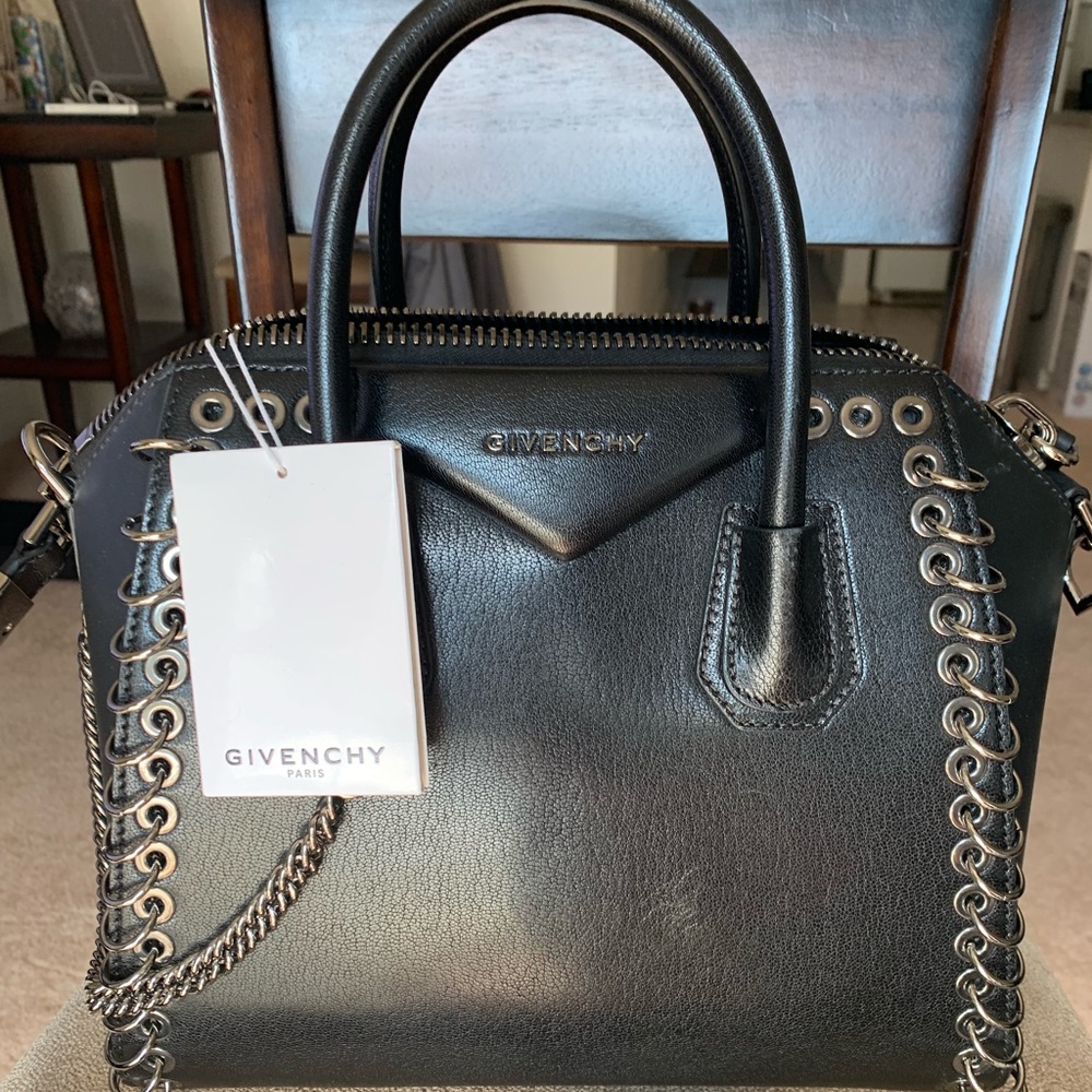 RARE Givenchy Black Antigona Eyelet Tote Small